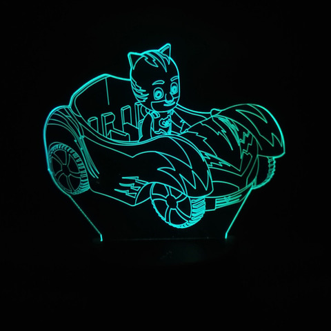 3D светильник с пультом Герои в масках Кэтбой — 3D light remote control PJ Masks