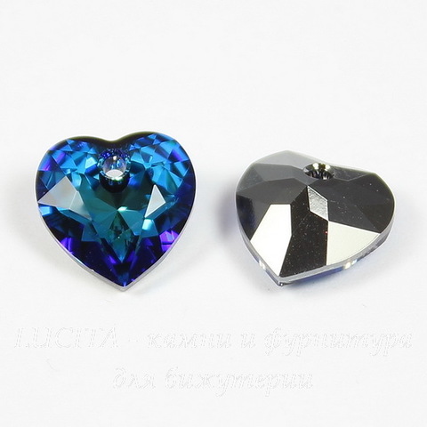 6432 Подвеска Сваровски Сердечко Heart Cut Crystal Bermuda Blue (10,5 мм)