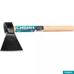 СИБИН Турист, 600/800 г, 390 мм, кованый топор с округлым лезвием (20673)
