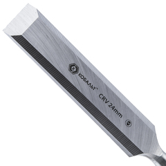 Стамеска плоская КОБАЛЬТ 24 х 140 мм, CR-V, деревянная рукоятка (1 шт.)  подвес (245-794)