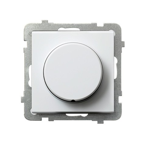 Светорегулятор поворотно-нажимной для нагрузки лампами накаливания, галогенными и LED. Цвет Белый. Ospel. Sonata. LP-8RL2/m/00