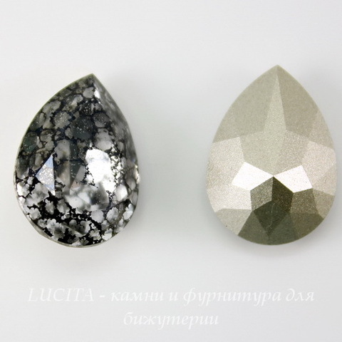 4320 Ювелирные стразы Сваровски Капля Crystal Black Patina (18х13 мм) ()
