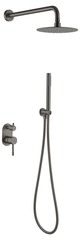 Boheme Uno 464-GM Смеситель встроенный + верхний+ ручной душ. Gun Metall фото