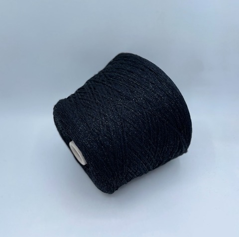 Бобинная пряжа (пр.Италия),art-Brillo 210м/100гр, 50% хлопок 45% вискоза 5% люрекс, цвет-Черный(406/226). арт-33029