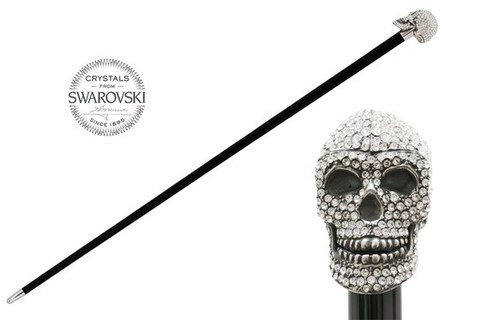 Трость мужская Pasotti Clear Swarovski® Skull Cane, Италия.