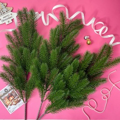 №3 Еловая ветка большая, 60 см, 27 лапок на ветке, набор 3 ветки.