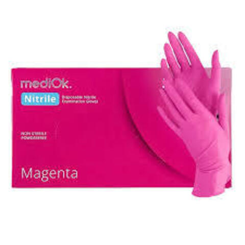 Перчатки нитриловые Медиок Розовый Magenta  50 пар