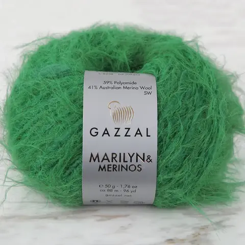 Пряжа Gazzal Marilyn & Merinos 8258 зеленый
