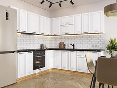 Угловая модульная кухня Дублин-02 Special White - Дуб Вотан 2140*2200/2400*600