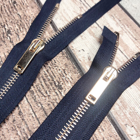 Молния разъемная металлическая с двумя замками RACCAGNI 74 см темно-синий