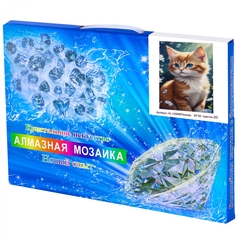 
          Алмазная мозаика Alingar, на подрамнике, с полным заполнением, (глянц), 20х30 см, 20 цветов, "Рыжий котенок"