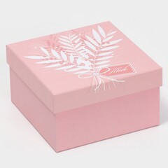 Коробка одиночная, Квадрат, Happy New year, 15,5*15,5*9см, 1 шт.