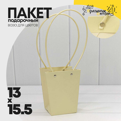 
          Пакет подарочный 15.5х13х9.5см Ваза для цветов (Бежевый)