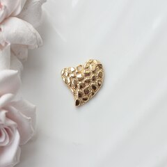 Подвеска с Сердце фактурное, 20*20 мм, позолота, П833