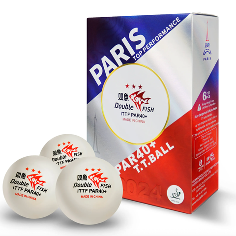 Мячи для настольного тенниса Double Fish Olympic 2024 3* PAR40+ (6шт.)