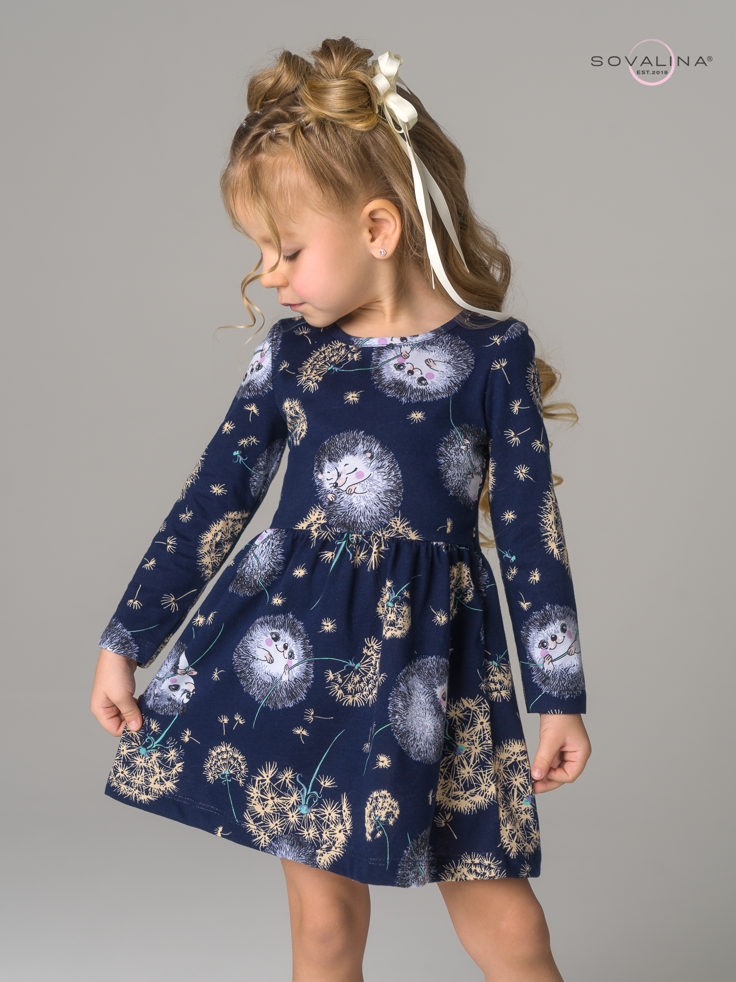 Платье Эля ежик с одуванчиком