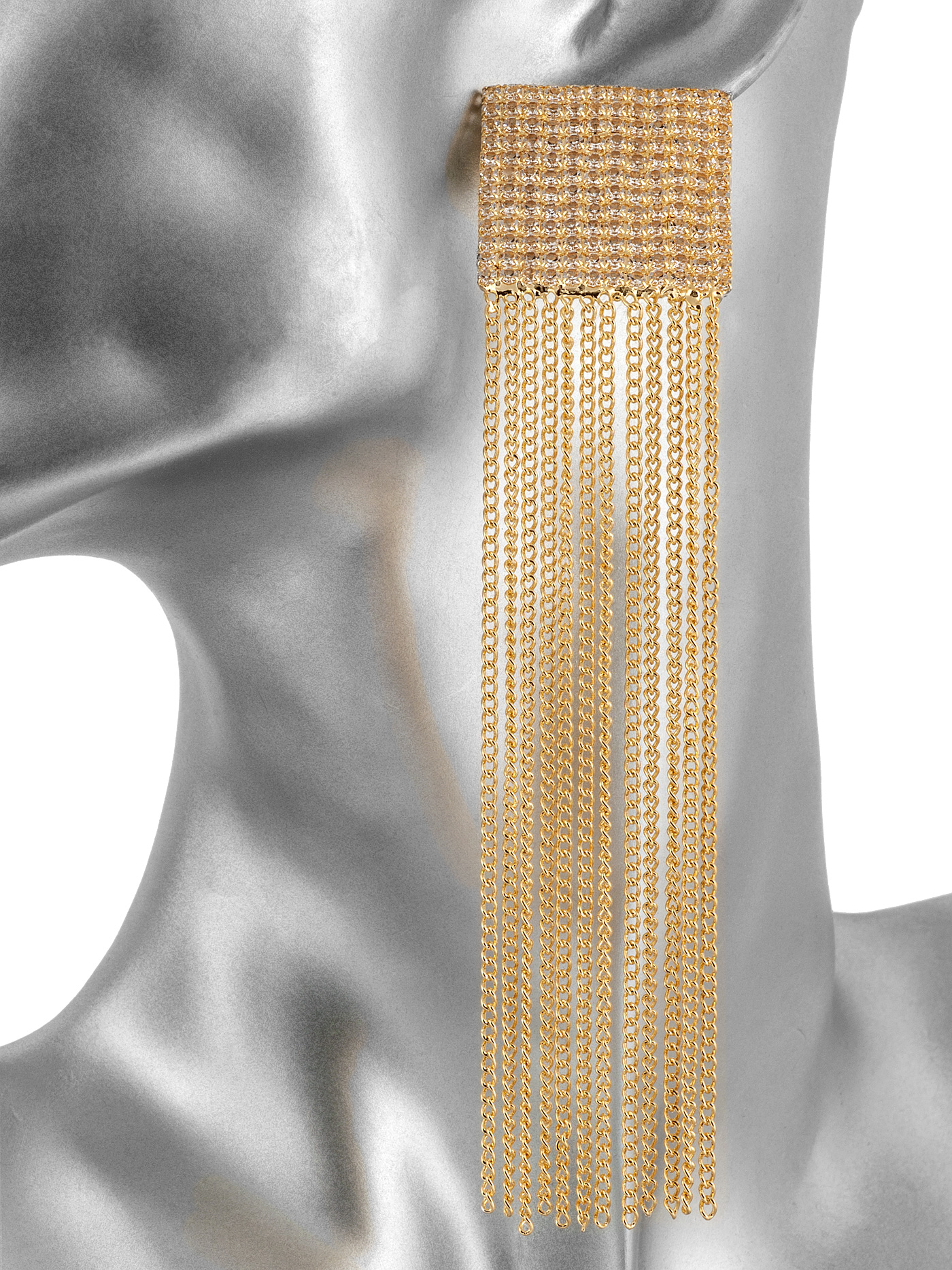 Длинные серьги с кристаллами