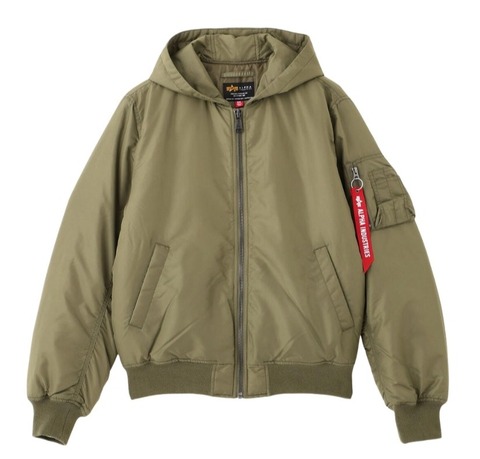 Бомбер Alpha Industries MA-1 Hooded Logo Oxford OG-107 Green (Зеленый)