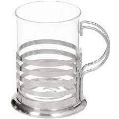 Кружка Ст 200мл из боросиликатного стекла в подстаканнике Полоса DNN