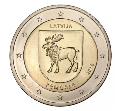 2 евро 2018 Латвия - Земгале - регион Латвии.