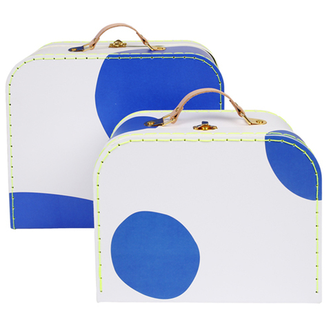 Набор чемоданов, голубой ( в наборе 2 шт)