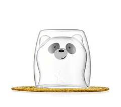 Стеклянный стакан с двойными стенками в форме медведя "Панда", 250 мл