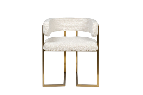 Стул 60x55x73см Garda Decor букле бежевый/матовое золото в современном стиле