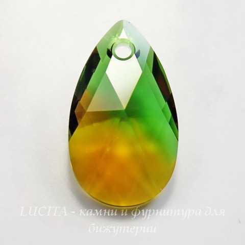 6106 Подвеска Сваровски Капля Fern Green/Topaz Blend (16 мм)