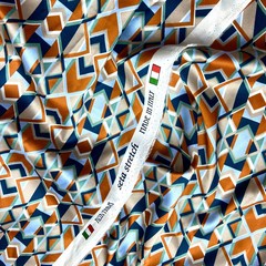 Ткань шелк атласный с ромбами 1198/1