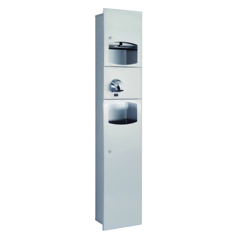 Mediclinics DTES0040CS Шкаф с диспенсером для бумажных полотенец + эл. сушилка saniflow + урна