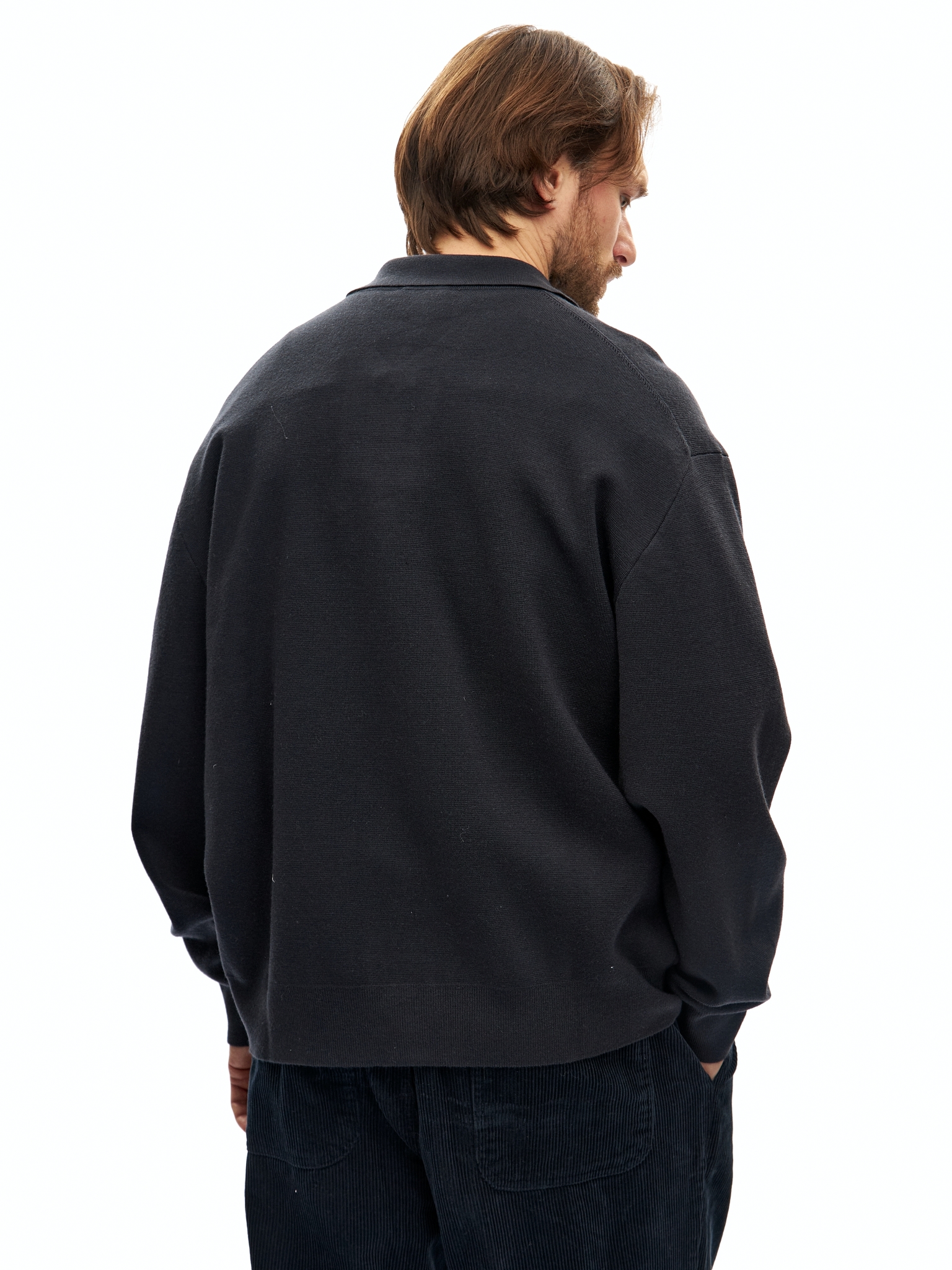 Темно-синий шерстяной кардиган Laine Premium