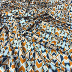 Ткань шелк атласный с ромбами 1198/1