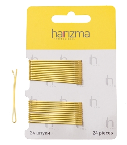 Невидимки h10535-19 50 мм прямые, золото 24 шт. (Harizma)