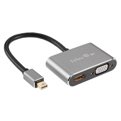 Кабель Mini DisplayPort - HDMI, M/F, 4K 30Hz, серый, Telecom, TA6080