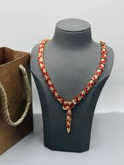 85141-kole-zmeya-iz-stali-v-pozolote-krasnaya-ehmal-kollekciya-serpenty