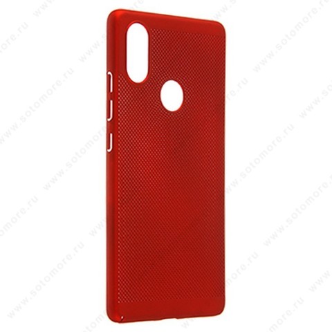 Накладка пластиковая перфорированная для Xiaomi Mi 8 SE красный