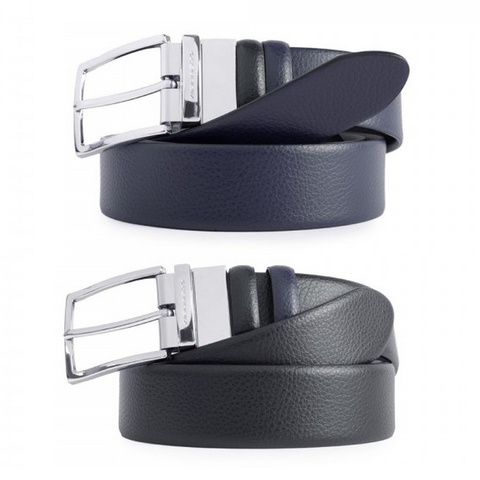 Ремень мужской Piquadro Modus, чёрный/синий, кожа натуральная (CU4209MO/NBLU)