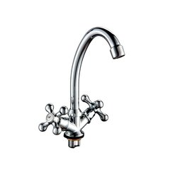 Смеситель для мойки и умывальника TSB 272-34, металлические маховики, без гибкой подводки на ЦГ