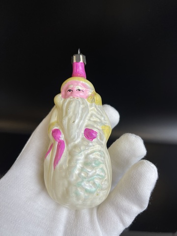 Ёлочная игрушка "Дед Мороз" новогодняя СССР 11.5 см, винтаж СССР 1960-1980 гг