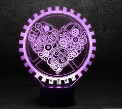 3D светильник Механическое Сердце — 3D light Mechanical Heart