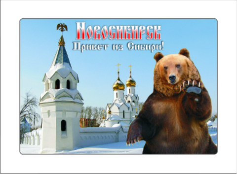 Урал Сувенир - Новосибирск магнит закатной 80*53 мм №0009