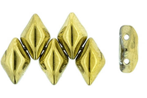 Бусины чешские Gemduo, 5x8 мм, Amber - Crystal (26441CR)