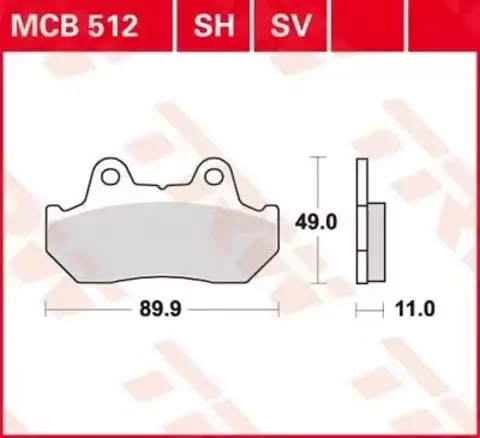 Колодки тормозные дисковые MCB512SH