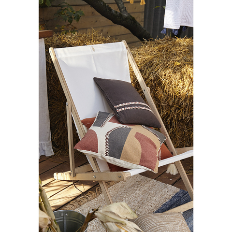 Подушка декоративная 30х45см Tkano Braids Ethnic серая