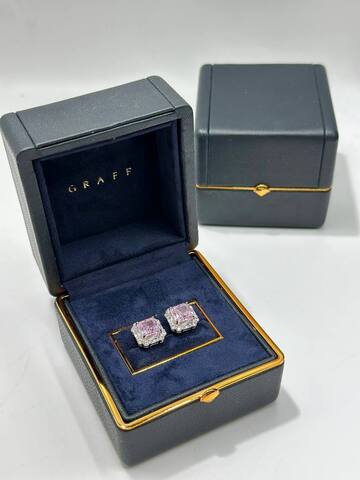 Серьги Graff с розовым камнем