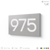 Номер на дверь 975, табличка на дверь для офиса, квартиры, кабинета, аудитории, склада, серая 120х70 мм, Айдентика Технолоджи