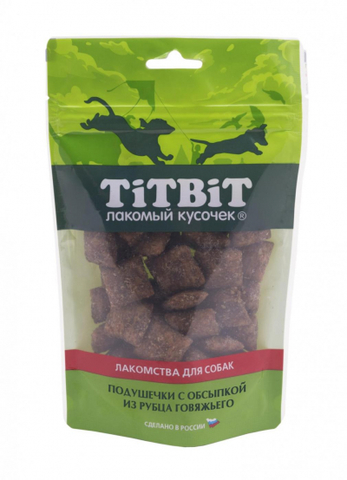 Titbit Золотая коллекция подушечки для собак из говяжьего рубца с обсыпкой 80г