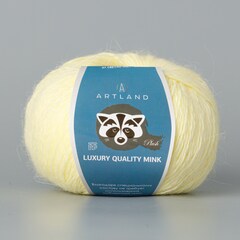 Пряжа "Норка" длинноворсовая Luxury, пух норки-70 % нейлон-30 %, св.жёлтый