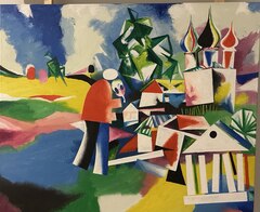 «Шаляпин и Золотой Плес» 1995 г. Игорь Новиков 80х95 см (холст, масло)