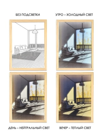 Картинка картина Skully Picture frame lamp mountain - 3